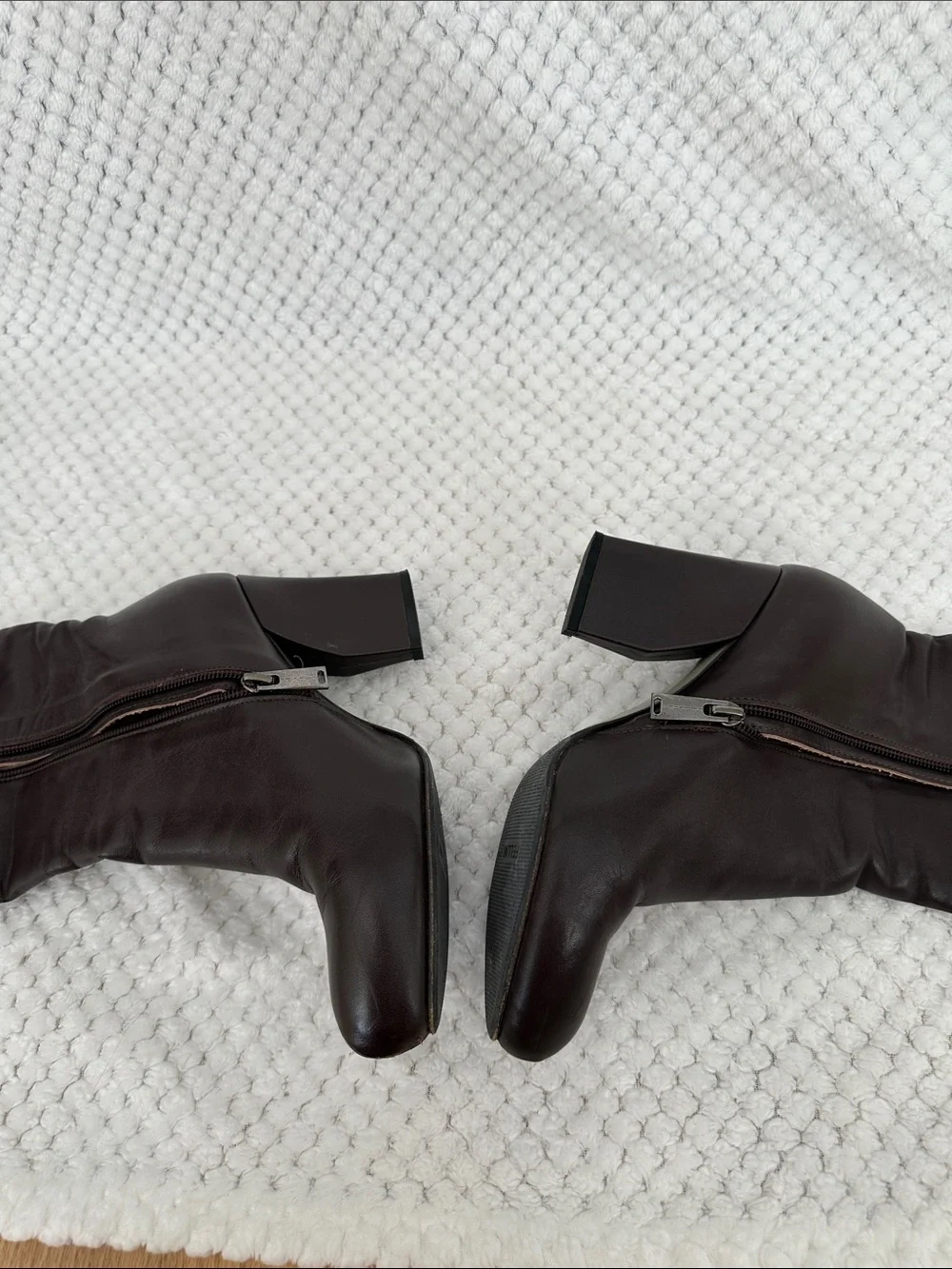 Classic Over-the-Knee Leather Boots in Dark Brown